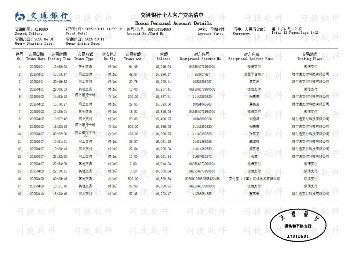 2026版交通银行自助横版